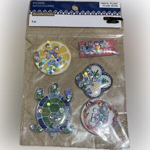 🍄New Puffy Stickers Reflective Coastal Theme Scrapbook Art Craft Journal
